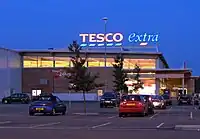 Tesco Extra at night