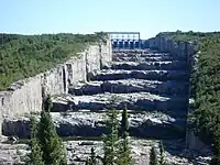 Robert Bourassa spillway with Floodgate at the top - Capacity of 16,280 cubic meter / second
