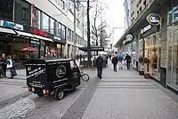 delivery in a pedestrian area