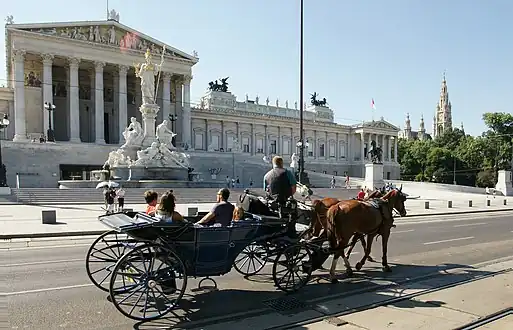 Fiaker in front of the Austrian Parliament