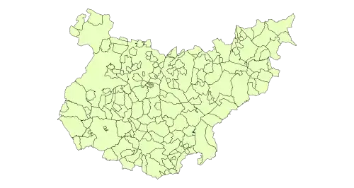 Mapa municipios Badajoz.