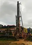 A Drilling rig digging a bore