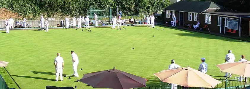 Bowls Spiel in Wookey Hole, England