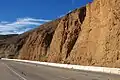 Road cut along Highway One in California, United States