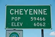 Cheyenne, Wyoming: ele=1848 → ele=6062'