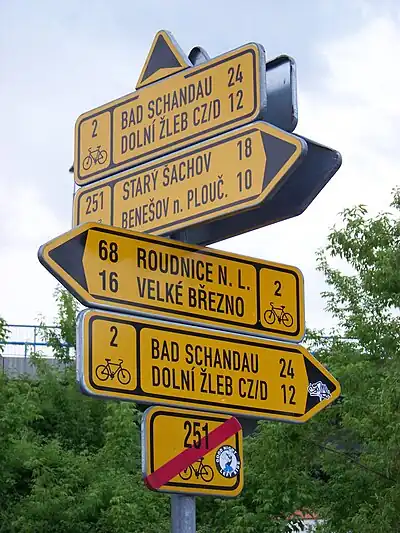 Silniční cyklistický rozcestník KČT"