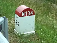 France highway=milestone distance=95 ref=N 134