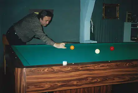 Günter Siebert (left) - German carom billiards player