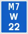 Ireland highway=milestone distance=22 ref=M7 carriageway_ref=W