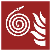 nicht angeschlossener Löschschlauch nach ISO 7010