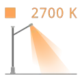 Illustration of a street lamp with a color temperature of 2700 K.