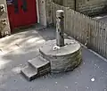 Mounting block in a school yard (England)