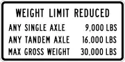 Oregon: maxaxleload=9000 lbs maxbogieweight=16000 lbs maxweight=30000 lbs