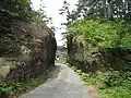 Okiritoshi road cut in Chikuhoku, Japan