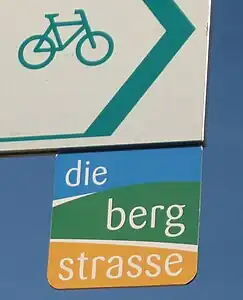 Symboleinschub der Fahrradroute "Die Bergstraße"