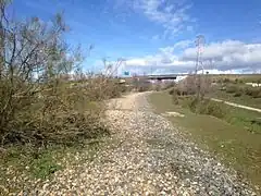 Ballast remaining as a recognizable marker of a railway line