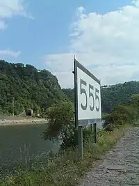 Rheinkilometer 555 in St. Goarshausen