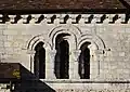 Semi-circular(Romanesque) windows at the church Saint-Aubin de Boisney (Eure, France)
