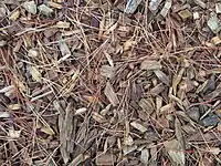 Wood chip used for garden mulch.