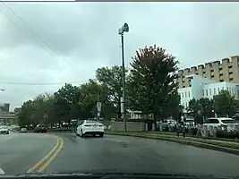 Pole-mounted tornado siren in the United States, identifiable by the logo on the horn: emergency=siren siren:purpose=tornado siren:type=electronic manufacturer=American Signal Corporation manufacturer:wikidata=Q4744989 siren:model=T-128 [2] tower:type=siren support=pole