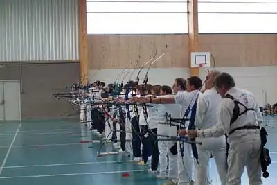 Indoor archery competition at La Charite sur Loire