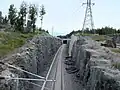 A railway cutting in Helsinki.