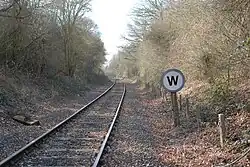 Whistle board in Essex, in England where it is the exception crossing:whistle=yes at the next level crossing