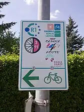 Radrouten an Zwischenwegweisern