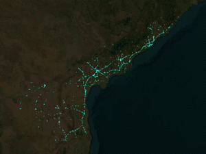 GIF showing AP fuel stations before and after PMGSY import.