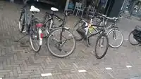 Bicycles parked on the floor