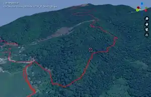 A GPX-track imported to Blender by the blender-osm addon.