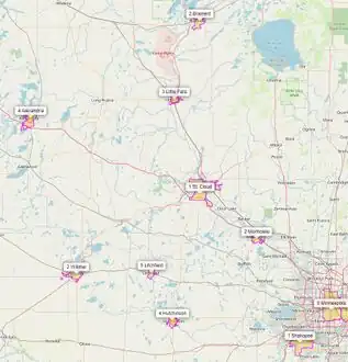 Example use of MN_city_tier zoomed in to show city shapes