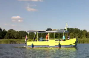 Solar ferry for bicyclists and pedestrians