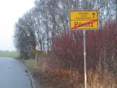 Ortsausgangsschild Pönitz