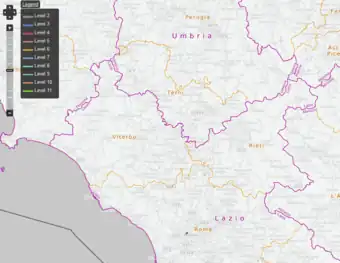 Administrative boundaries (zoom 9)