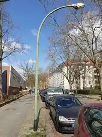 Peitschenmast mit 6-fl. Reihenleuchte BAMAG U13H