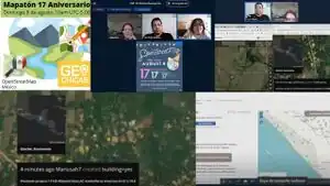 OSM Mexico mapathon and relaxed chat, showing to beginners how to map through the projects proposed, during the #OpenStreetMap17 anniversary / Global Mapathon, 8 August 2021. By mapeadora.