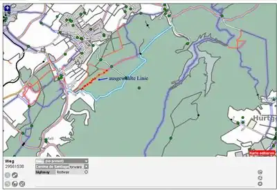 Wegabschnitt angewählt
