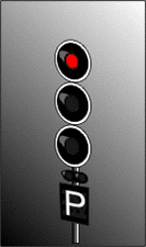 Segnale permissivo con tabella "P" lampeggiante