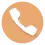 a white telephone receiver on an orange background
