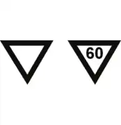 Cartello di limite di velocità triangolare