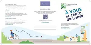 dépliant à vous de cartographier avec une femme à vélo dans un paysage rural