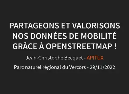 Partageons et valorisons nos données de mobilité grâce à OpenStreetMap !