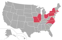 Location of teams in