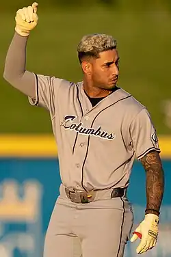 Rocchio as a baserunner with the Triple-A Columbus Clippers in 2025