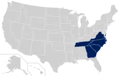 Location of teams in {{{title}}}