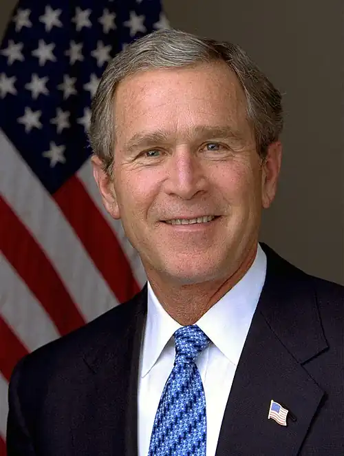 A 2003 presidential portrait of George W. Bush.