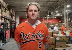 Henderson at a Maryland Food Bank volunteer event during the 2023 Birdland Caravan.