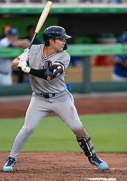 Ha-seong Kim batting for the Triple-A Durham Bulls in 2025