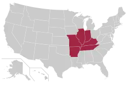 Location of teams in